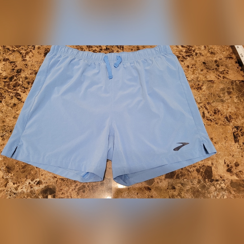 Brooks Light Blue Women's Athletic Shorts with Drawstring